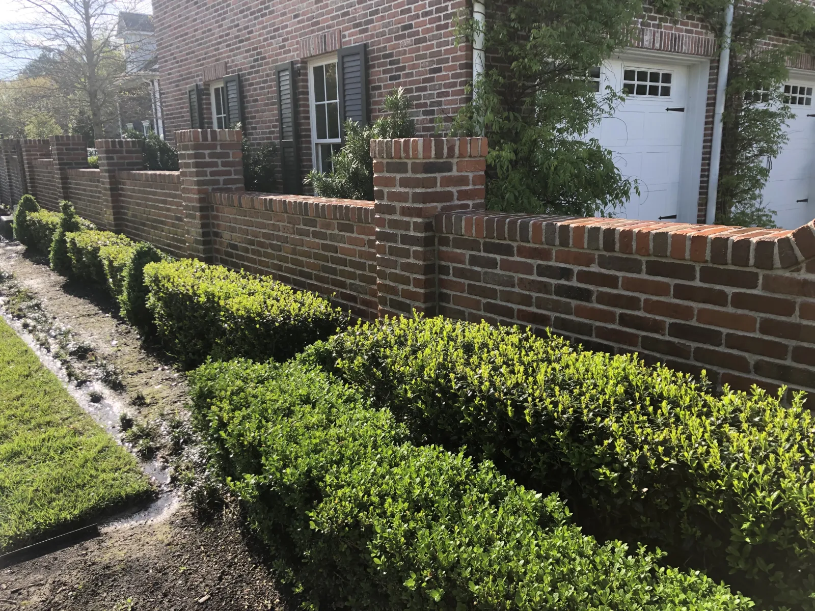 Brick exterior before cleaning in the Champions area of Greater Houston